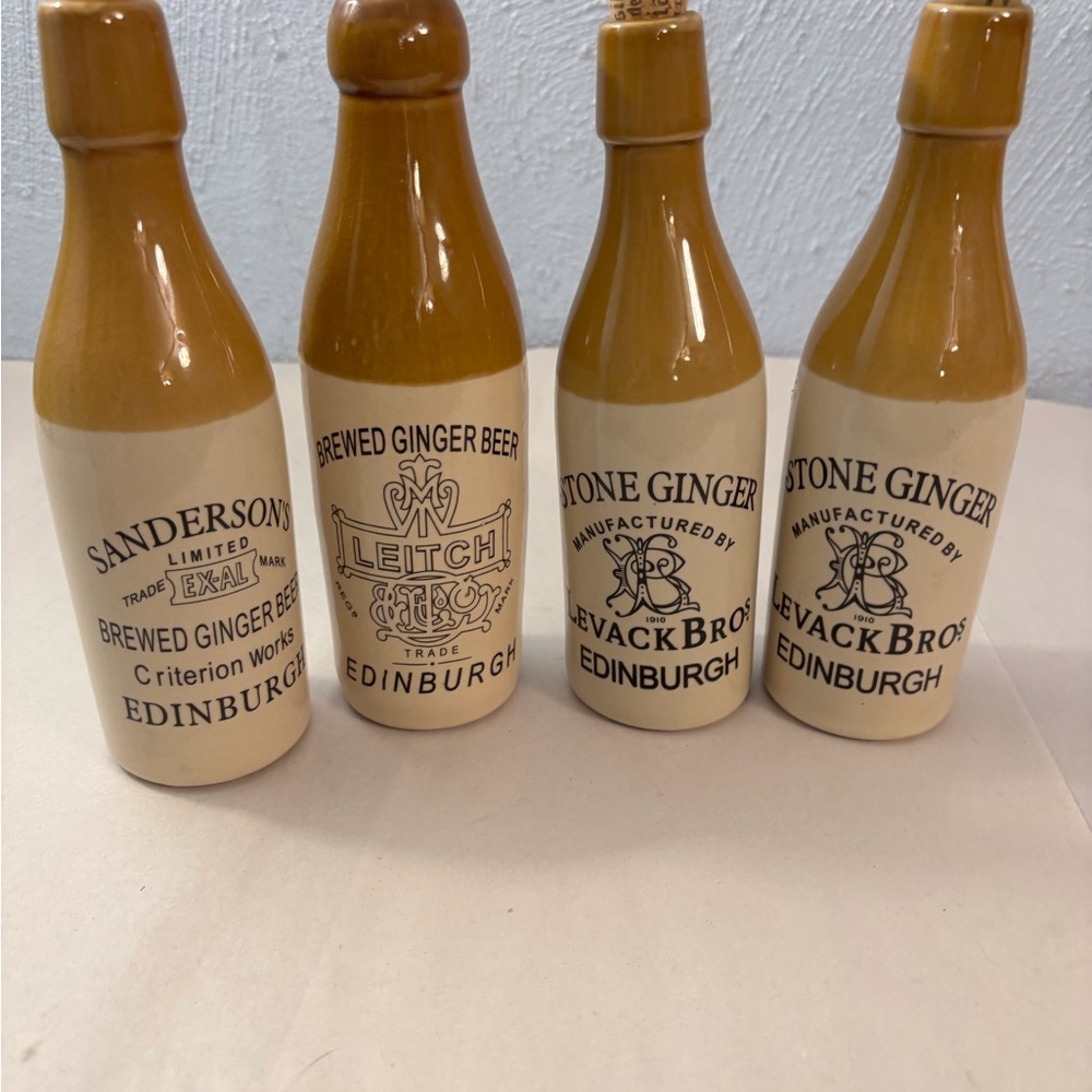 Edinburgh Bottles Ginger Beer Stone,Sanderson,Leitch, Brewed Empty Bottles